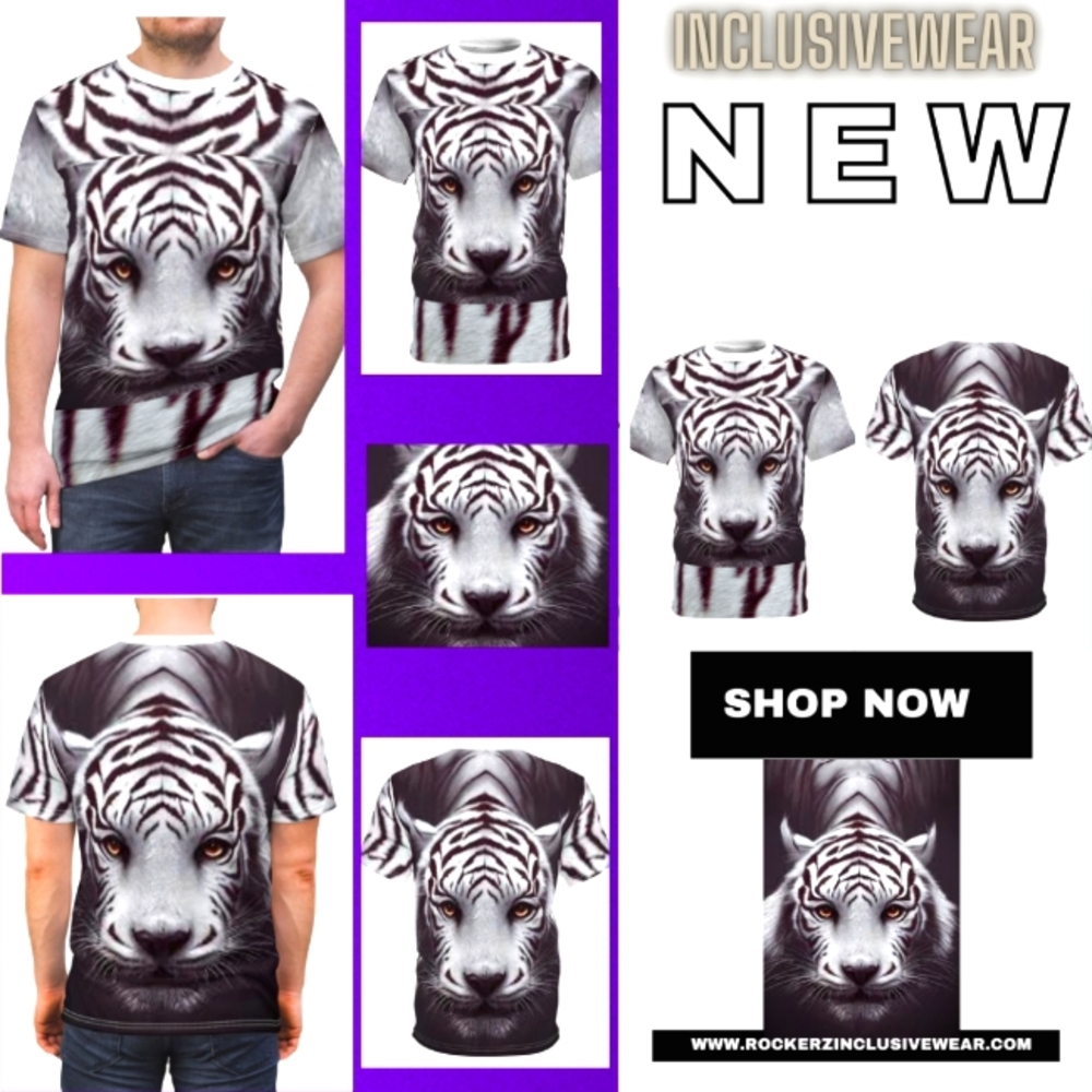 White Tiger Unisex Cut & Sew Tee